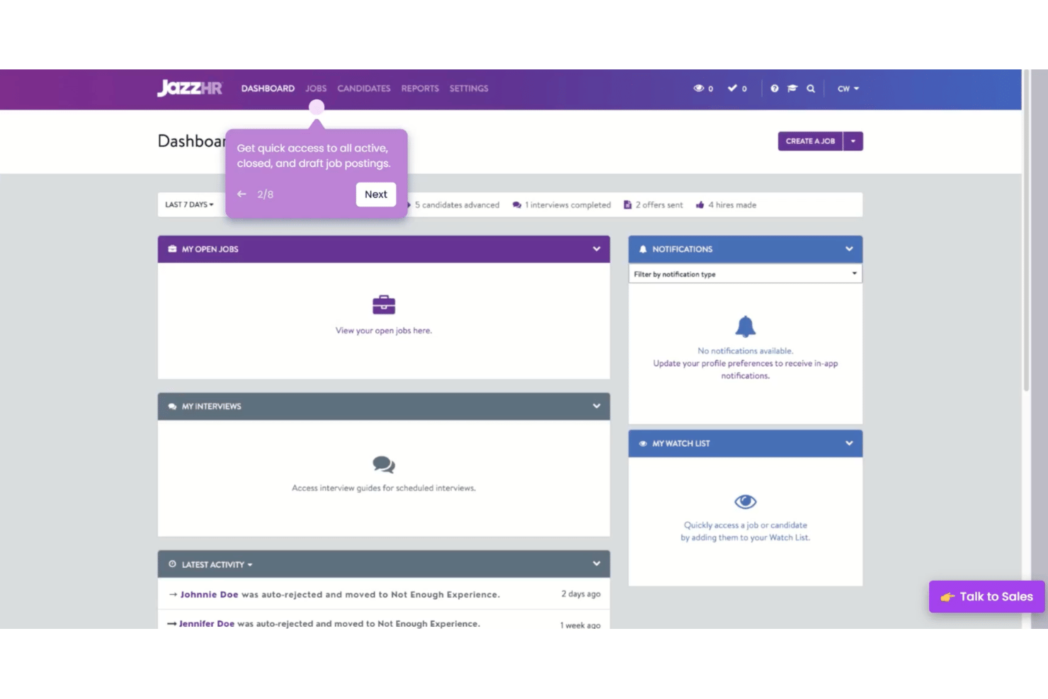 JazzHR screenshot - 10 mejores alternativas a Recruitee en 2026