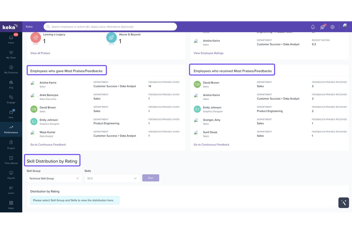 Keka HR screenshot - 10 Meilleurs Logiciels de Gestion de la Performance pour les Petites Entreprises en 2026