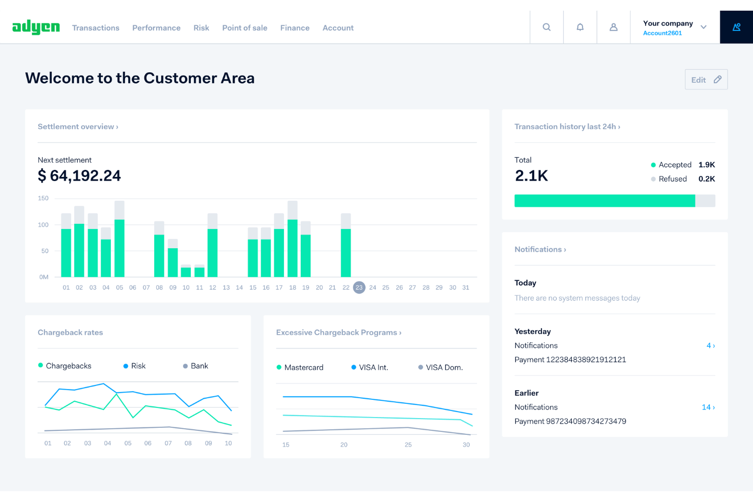 Adyen screenshot - 10 meilleures plateformes de paiement pour entreprises en 2026