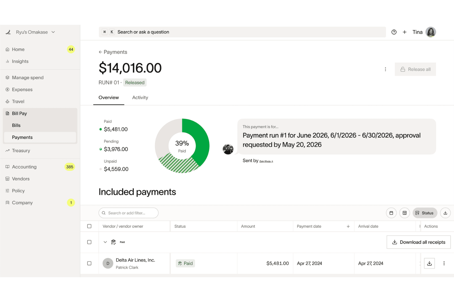 Ramp screenshot - Le 10 Migliori Alternative a Spendesk nel 2026