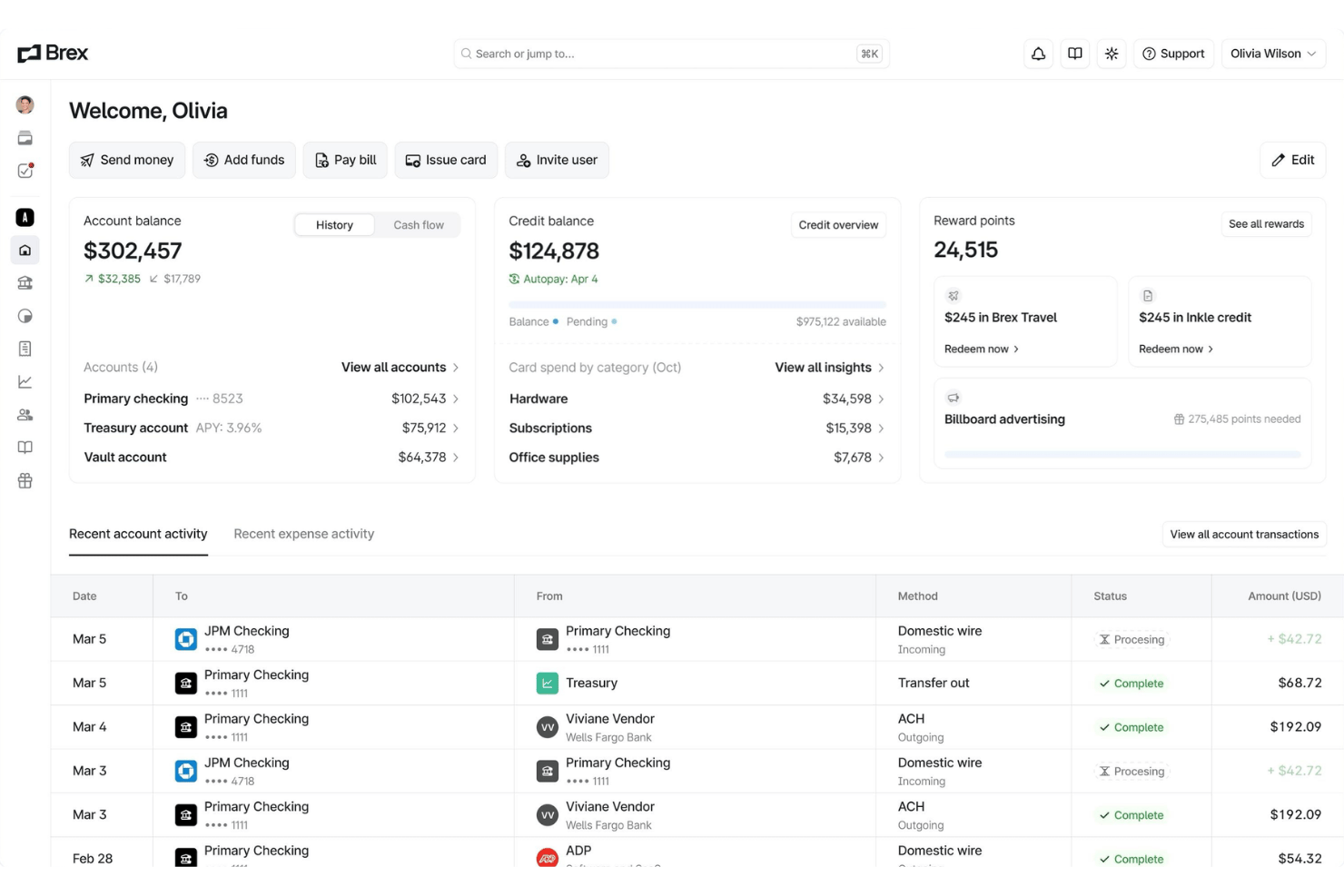 Brex screenshot - Le 10 Migliori Alternative a Spendesk nel 2026