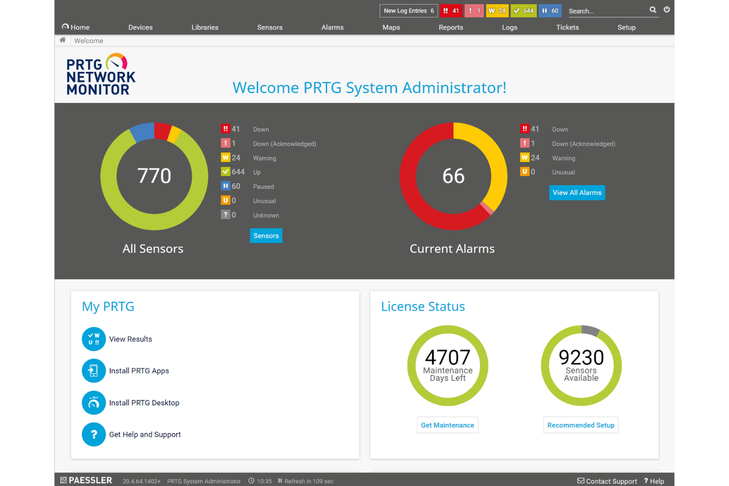 Paessler PRTG screenshot - Die 10 besten Zabbix-Alternativen im Test 2026