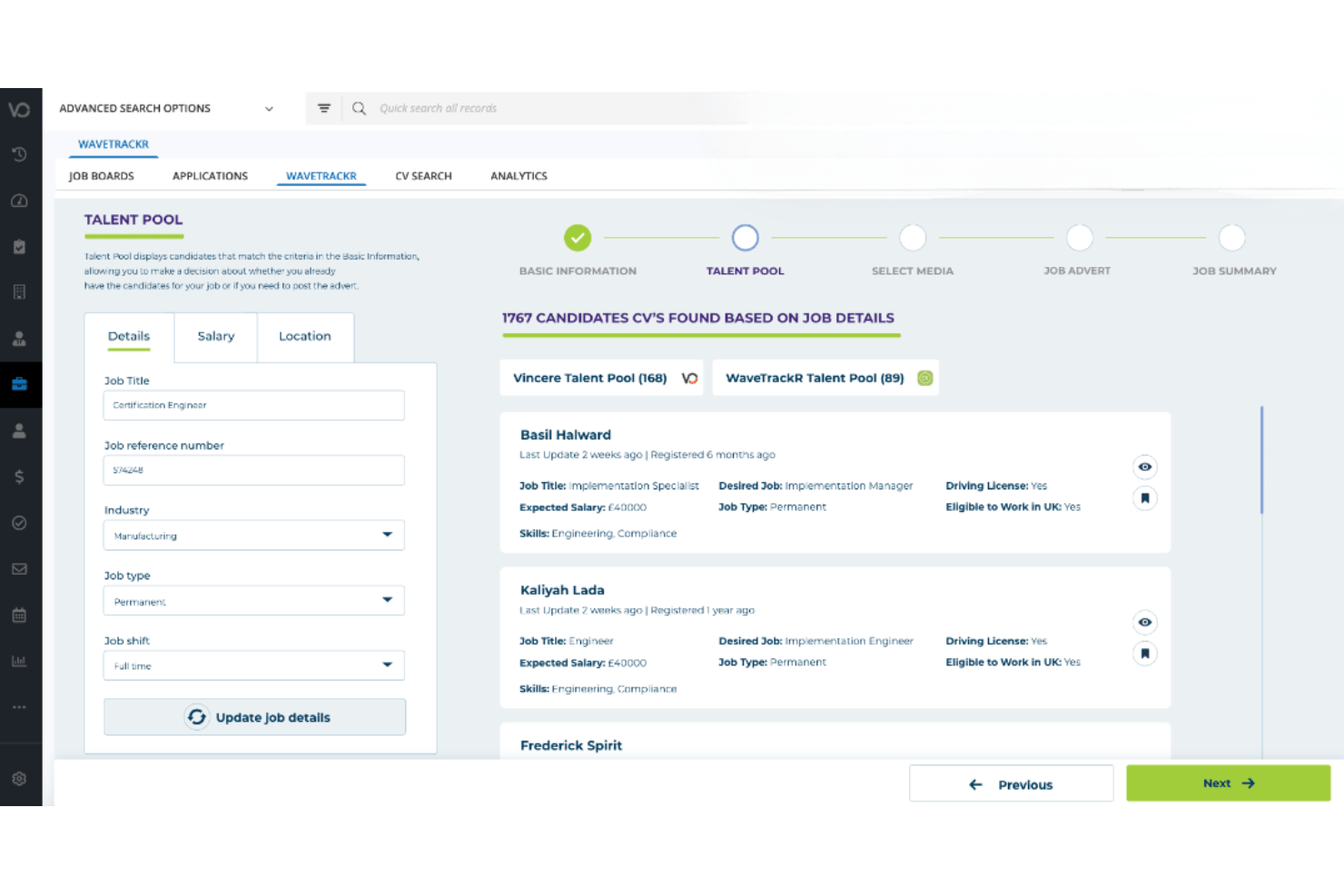 Vincere Core screenshot - 10 Best Ceipal ATS Alternatives in 2026
