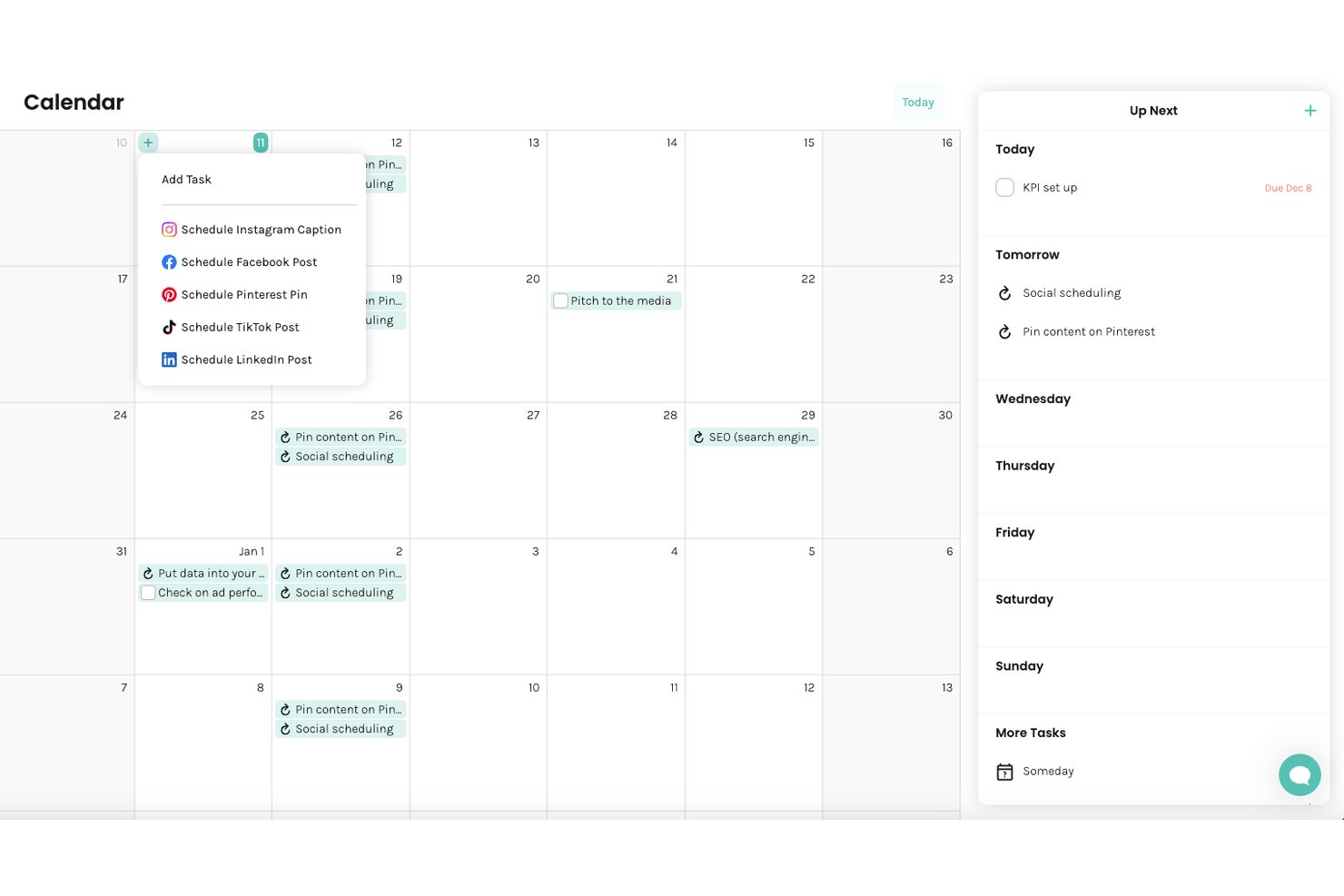 Enji screenshot - 10 Migliori Soluzioni per il Calendario dei Contenuti nel 2026