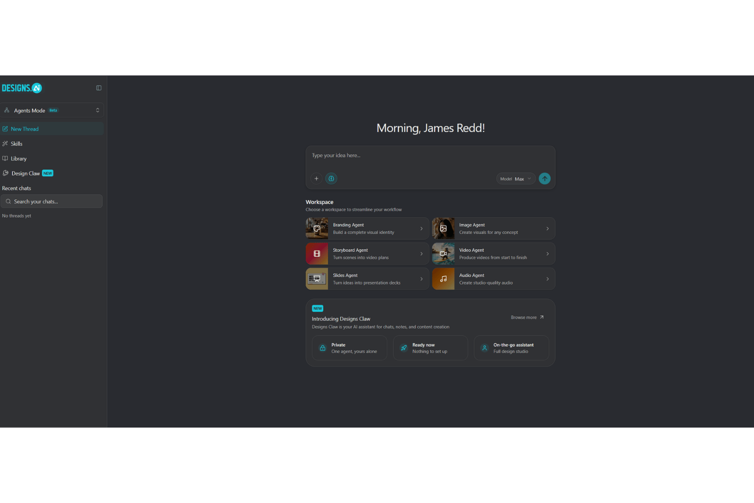 Designs.ai screenshot - 10 meilleurs générateurs de design par IA en 2026