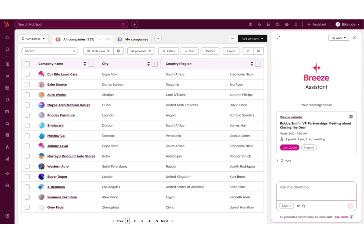 HubSpot Breeze screenshot - 10 migliori agenti di marketing IA nel 2026
