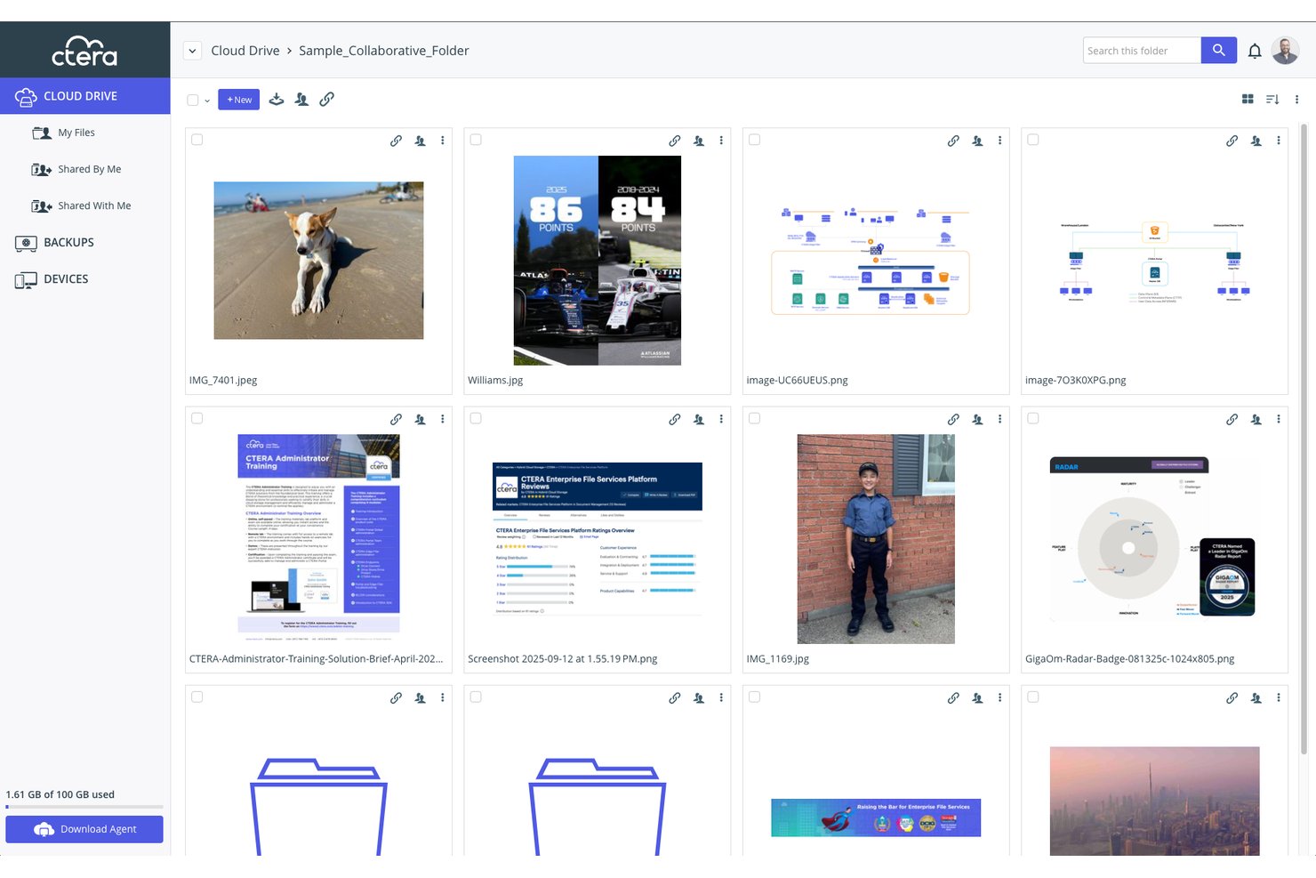 CTERA screenshot - Le 10 migliori alternative a LucidLink nel 2026