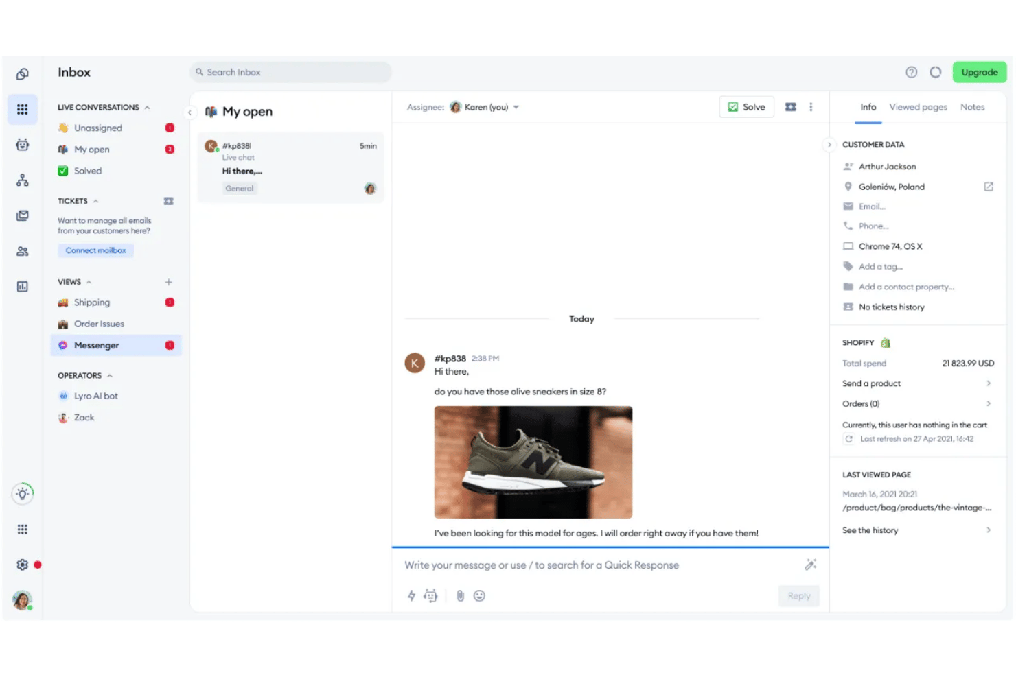 Tidio screenshot - 10 migliori alternative a Intercom nel 2026