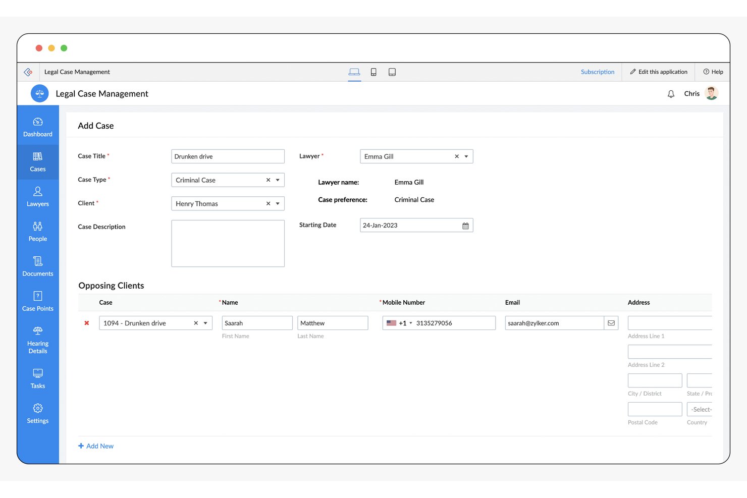 Zoho Creator screenshot - 10 meilleurs logiciels gratuits de gestion des dossiers juridiques en 2026