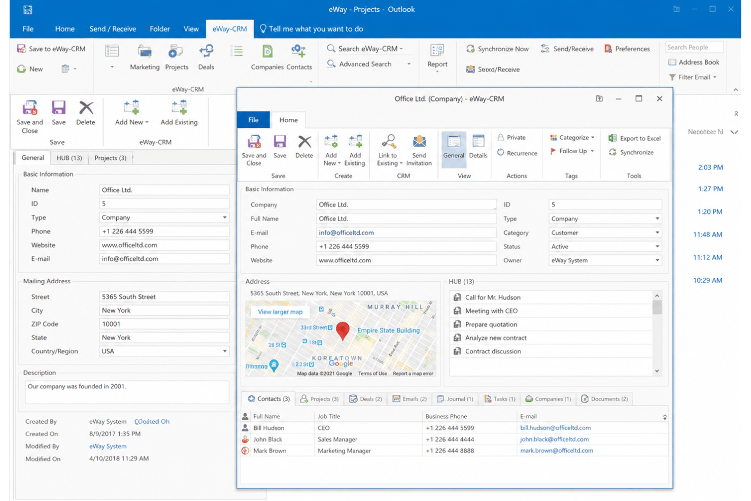 eWay-CRM screenshot - 10 meilleurs logiciels gratuits de gestion des dossiers juridiques en 2026