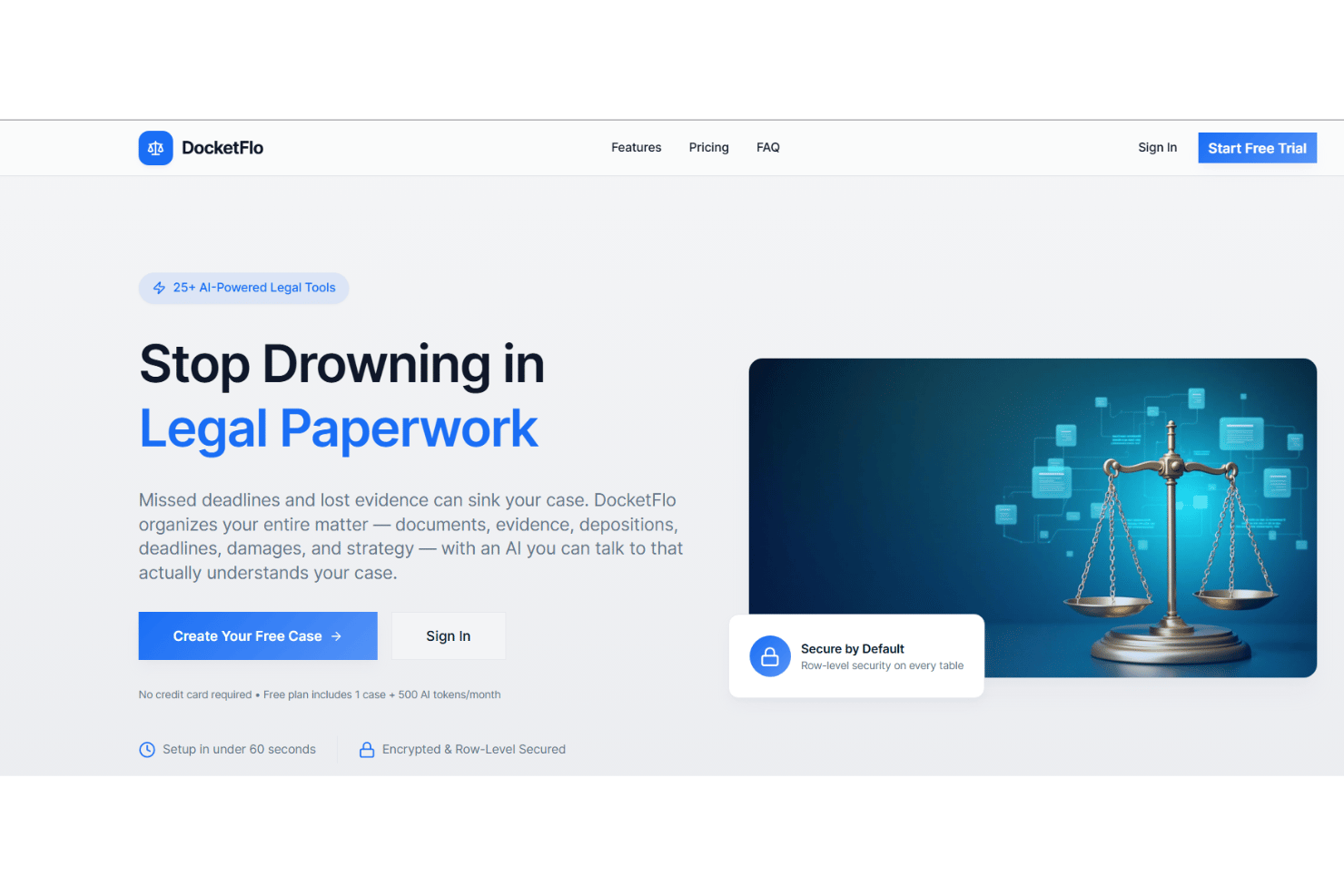 Docketflo screenshot - 10 beste gratis software voor juridisch casusbeheer in 2026