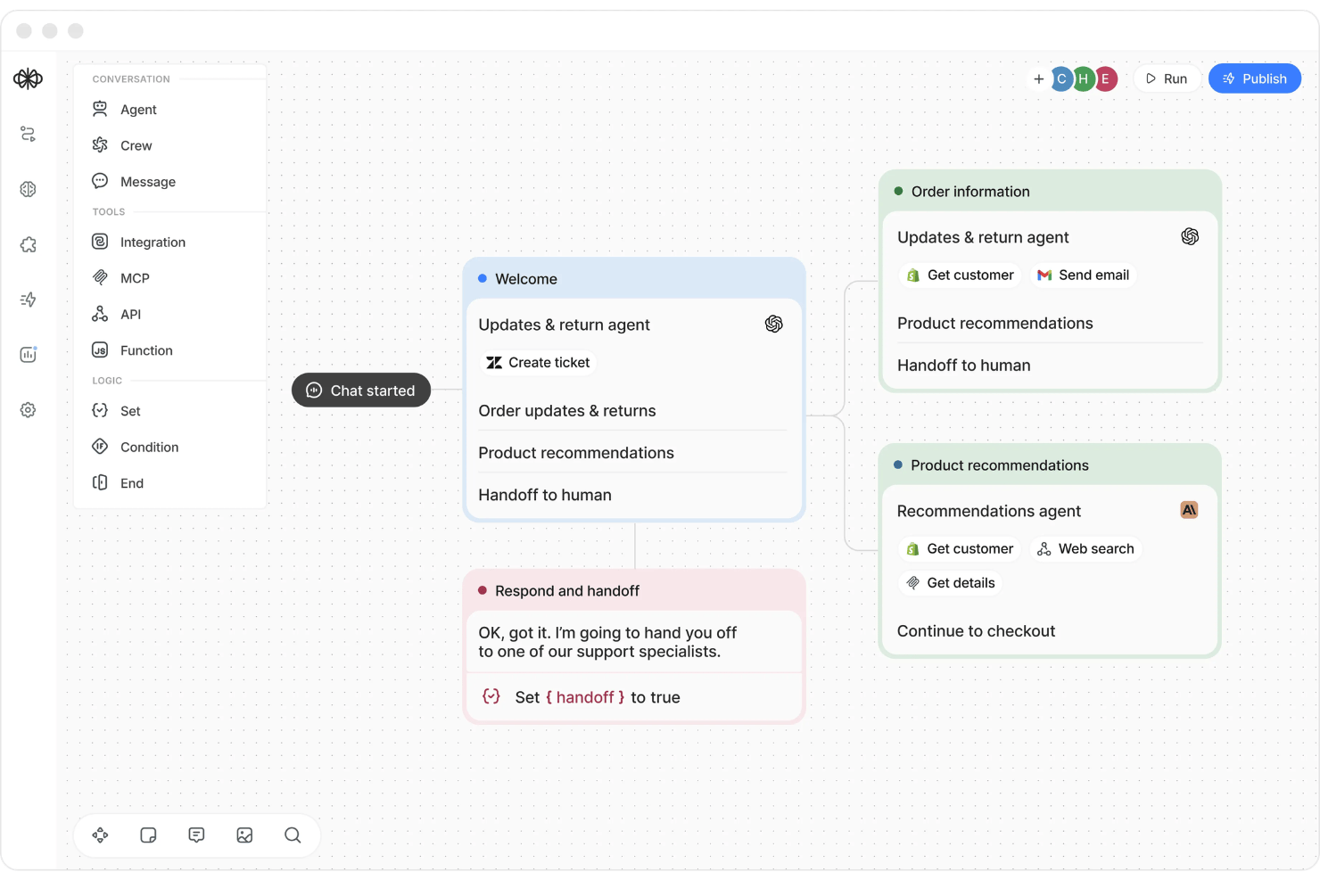 Voiceflow screenshot - 10 meilleurs générateurs d’agents IA sans code en 2026