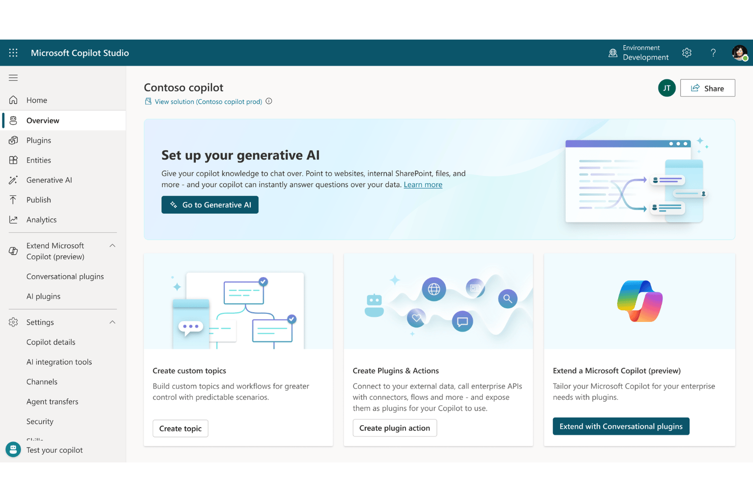 Microsoft Copilot Studio screenshot - 10 meilleurs générateurs d’agents IA sans code en 2026
