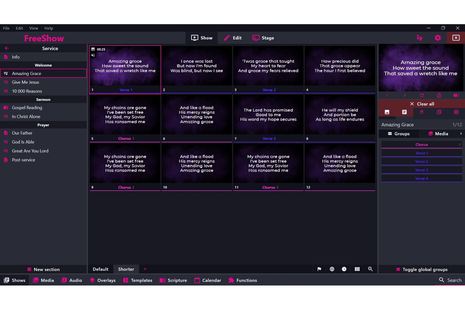FreeShow screenshot - 10 Best ProPresenter Alternatives in 2026