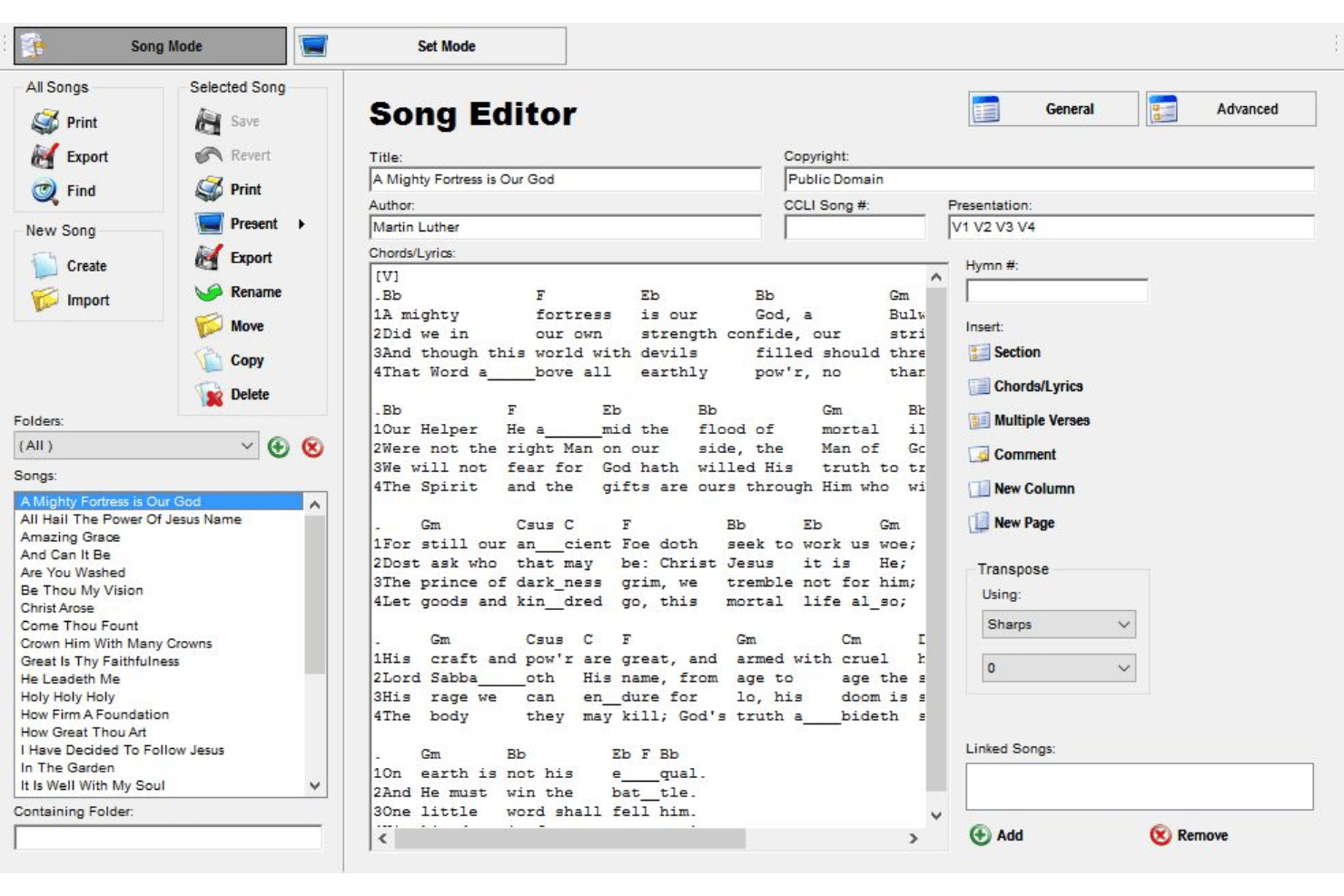 OpenSong screenshot - 10 Best ProPresenter Alternatives in 2026