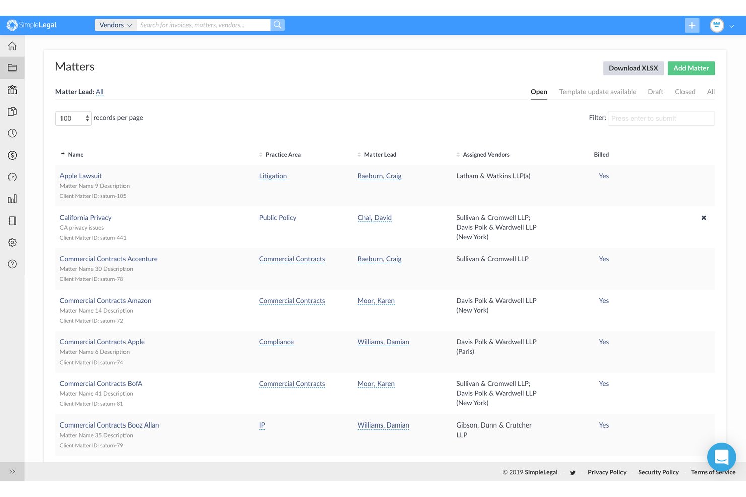 SimpleLegal screenshot - 10 Best Enterprise Legal Matter Management Software in 2026