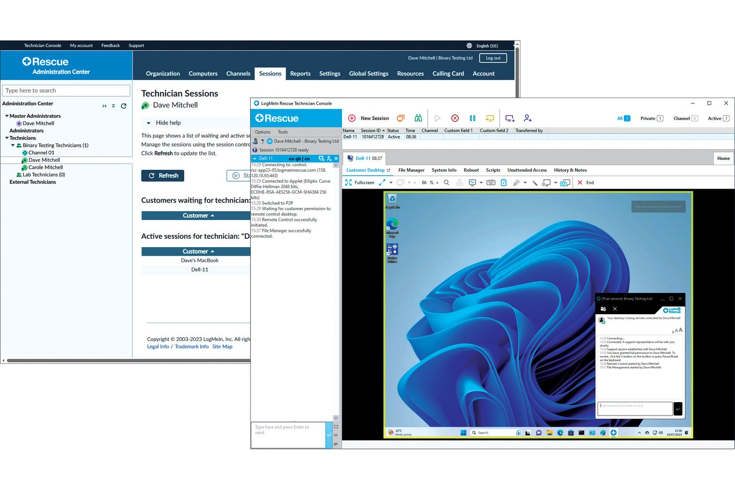 LogMeIn Rescue screenshot - 10 Best Chrome Remote Desktop Alternative in 2026