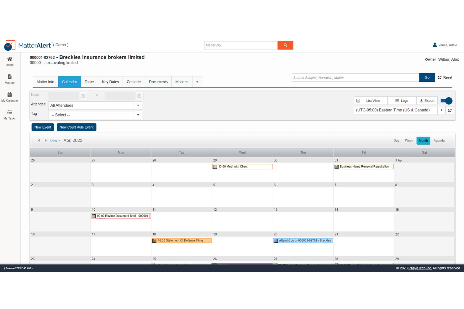 MatterAlert screenshot - 10 meilleurs logiciels de gestion des échéances juridiques fondés sur des règles en 2026