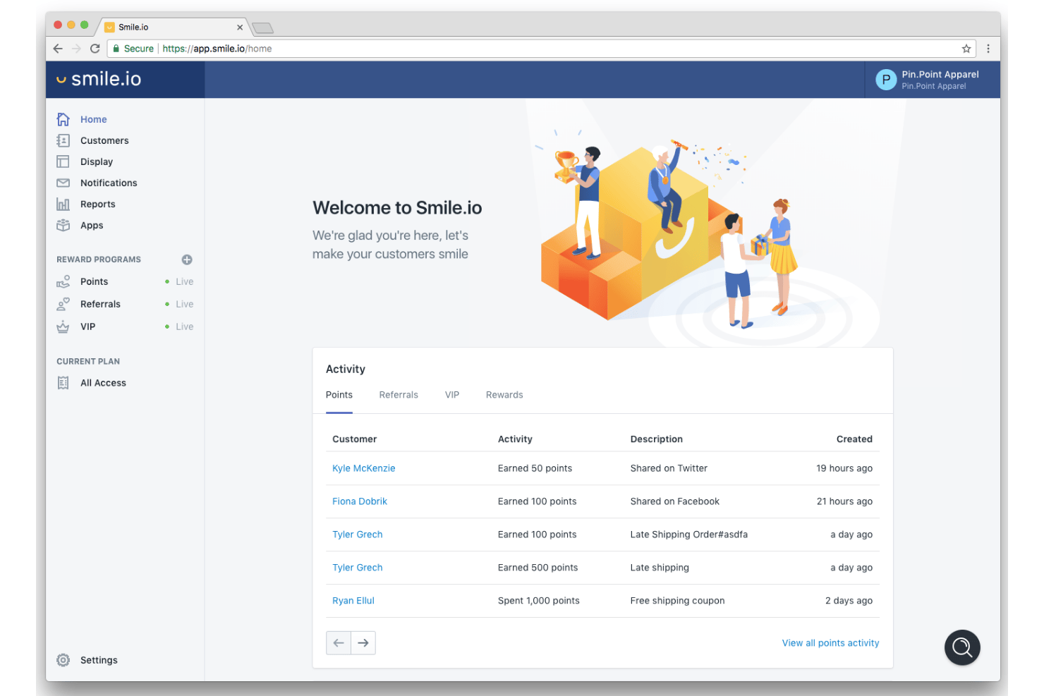 Smile.io screenshot - Le 10 migliori alternative a Yotpo nel 2026