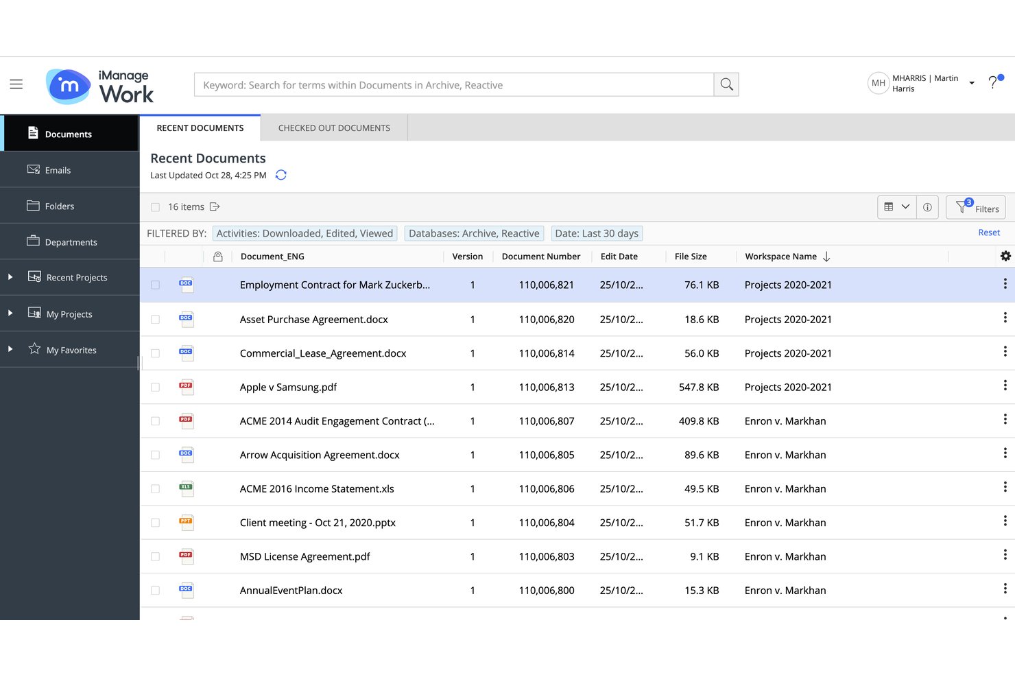 iManage Work screenshot - 10 beste Alternativen zu NetDocuments im Jahr 2026