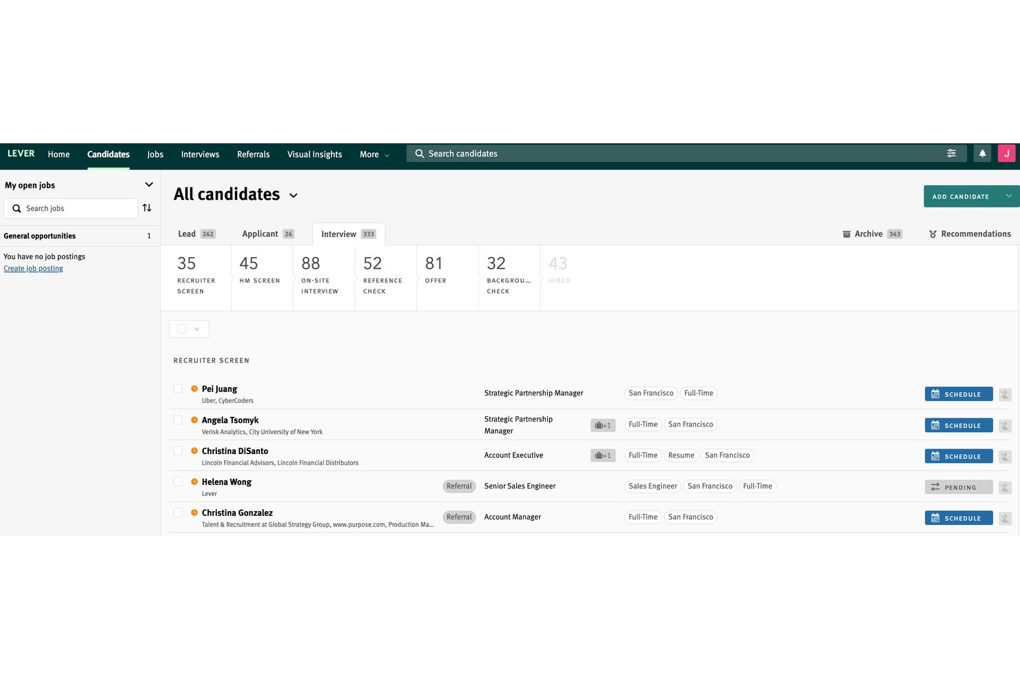 Lever screenshot - 10 meilleurs concurrents d’iCIMS Talent Cloud en 2026
