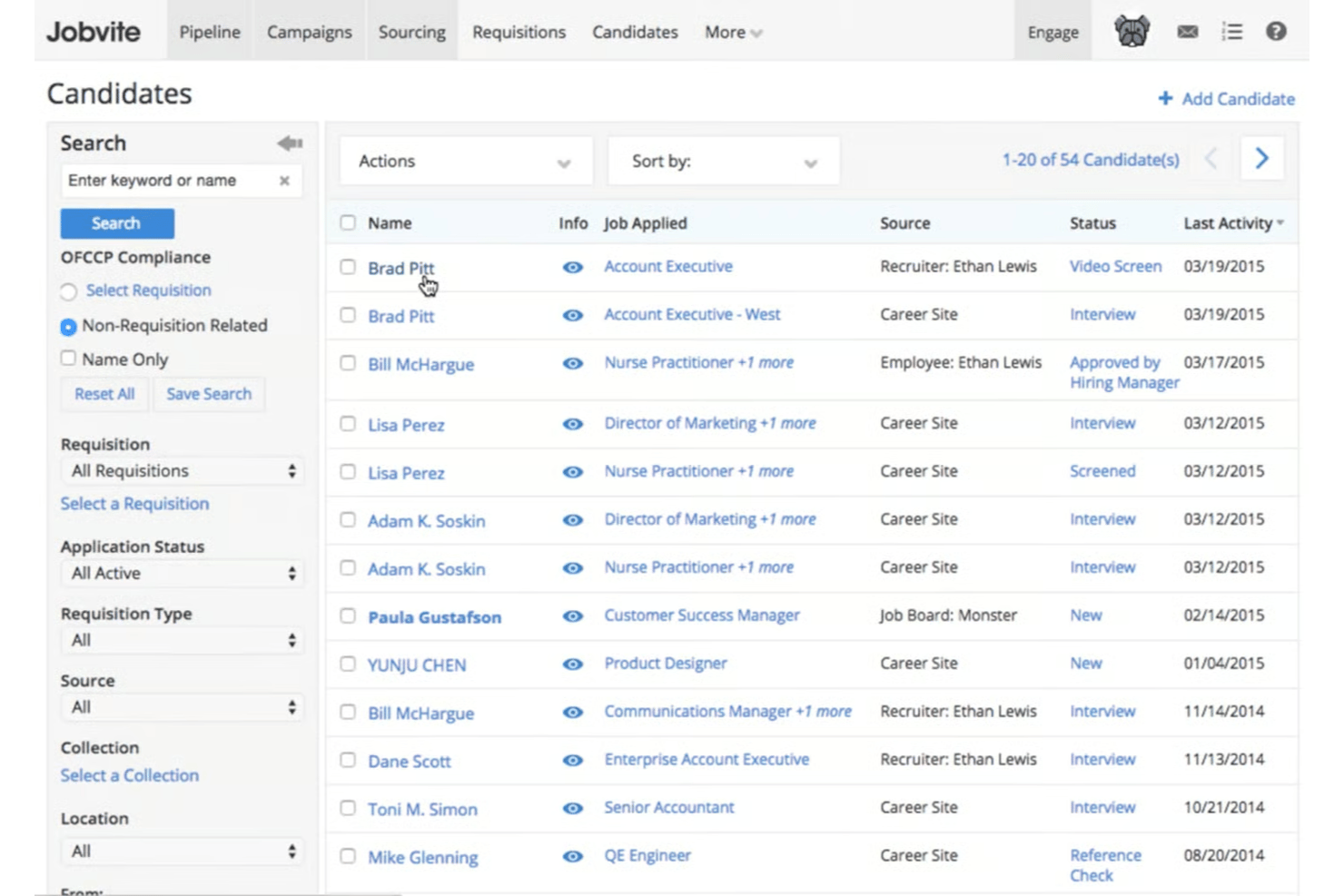 Jobvite screenshot - 10 meilleurs concurrents d’iCIMS Talent Cloud en 2026