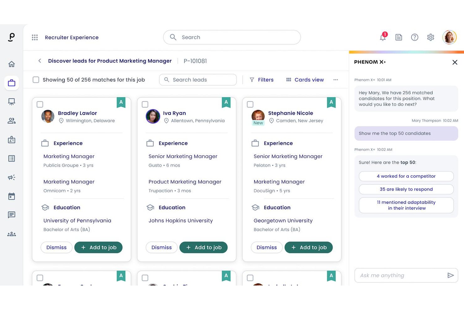 Phenom screenshot - 10 meilleurs concurrents d’iCIMS Talent Cloud en 2026