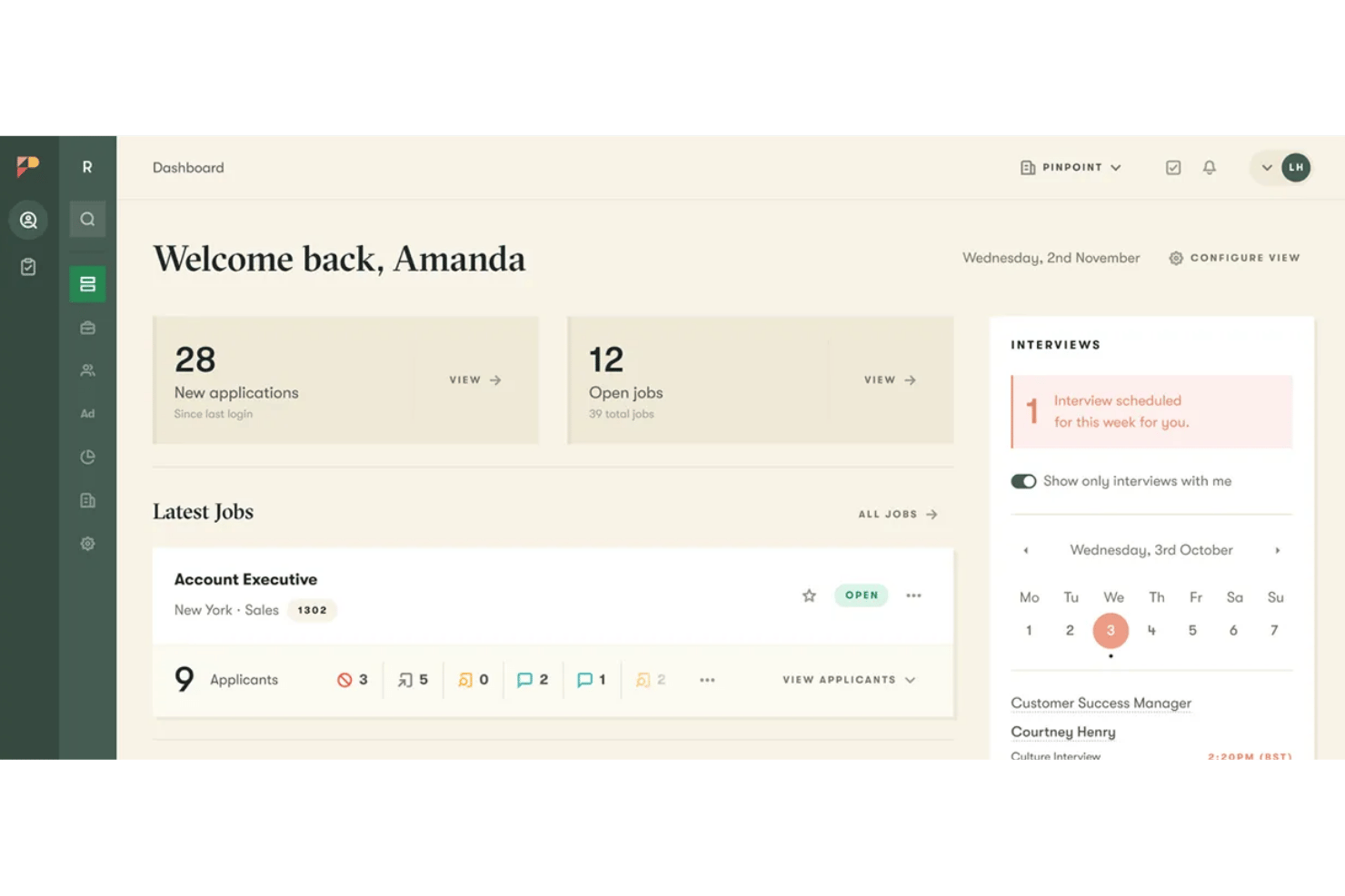 Pinpoint screenshot - 10 meilleurs concurrents d’iCIMS Talent Cloud en 2026