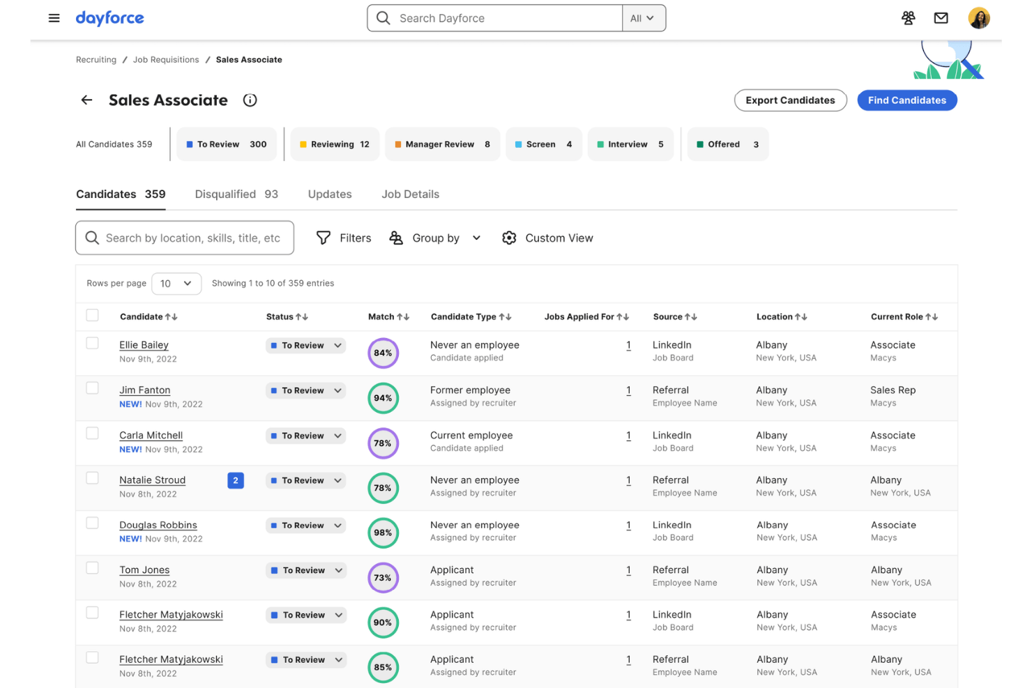 Dayforce screenshot - 10 meilleurs concurrents d’iCIMS Talent Cloud en 2026