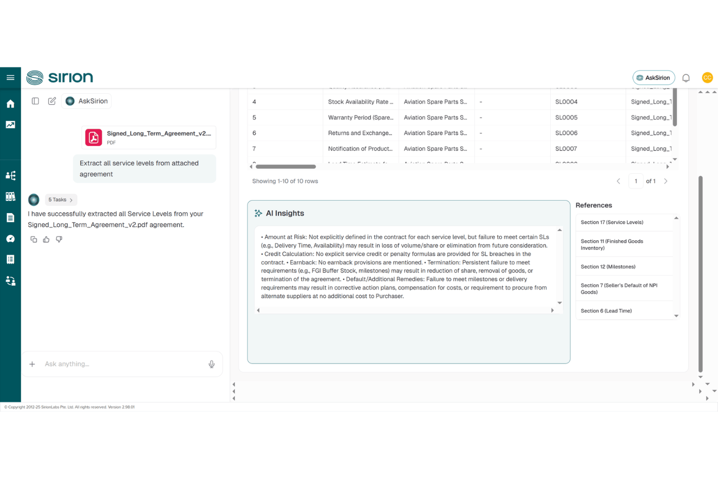 Sirion screenshot - Les 10 meilleurs logiciels de gestion des contrats par IA en 2026