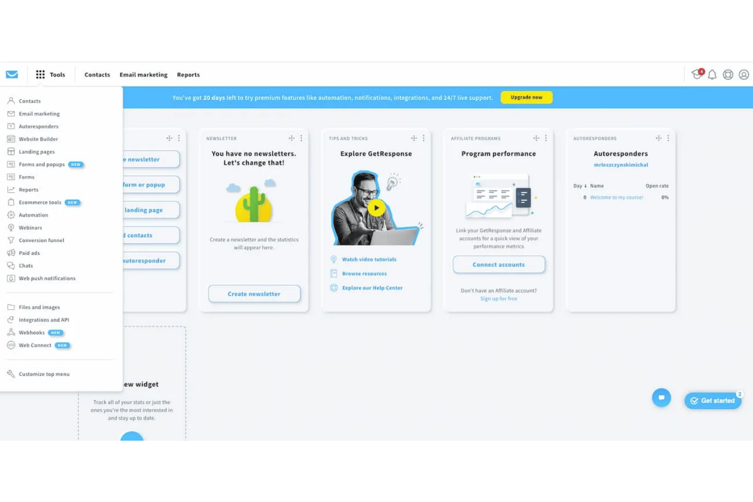 GetResponse screenshot - Die 10 besten ActiveCampaign-Alternativen im Jahr 2026