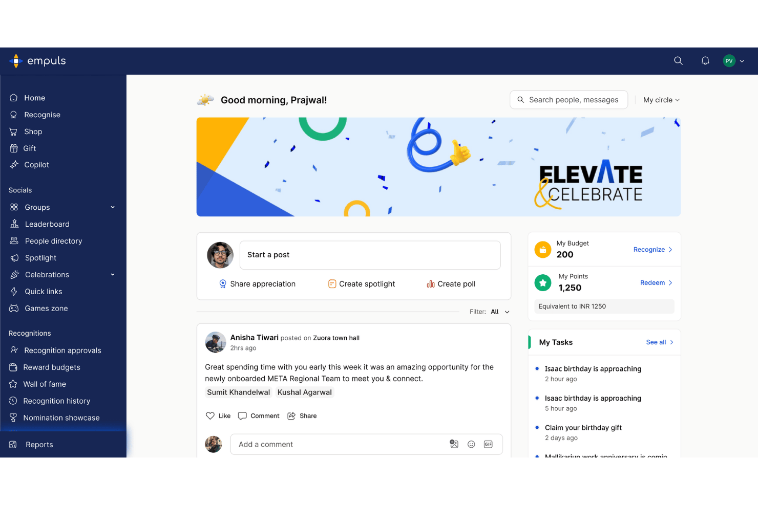 Empuls screenshot - 10 Best Free Employee Engagement Software in 2026