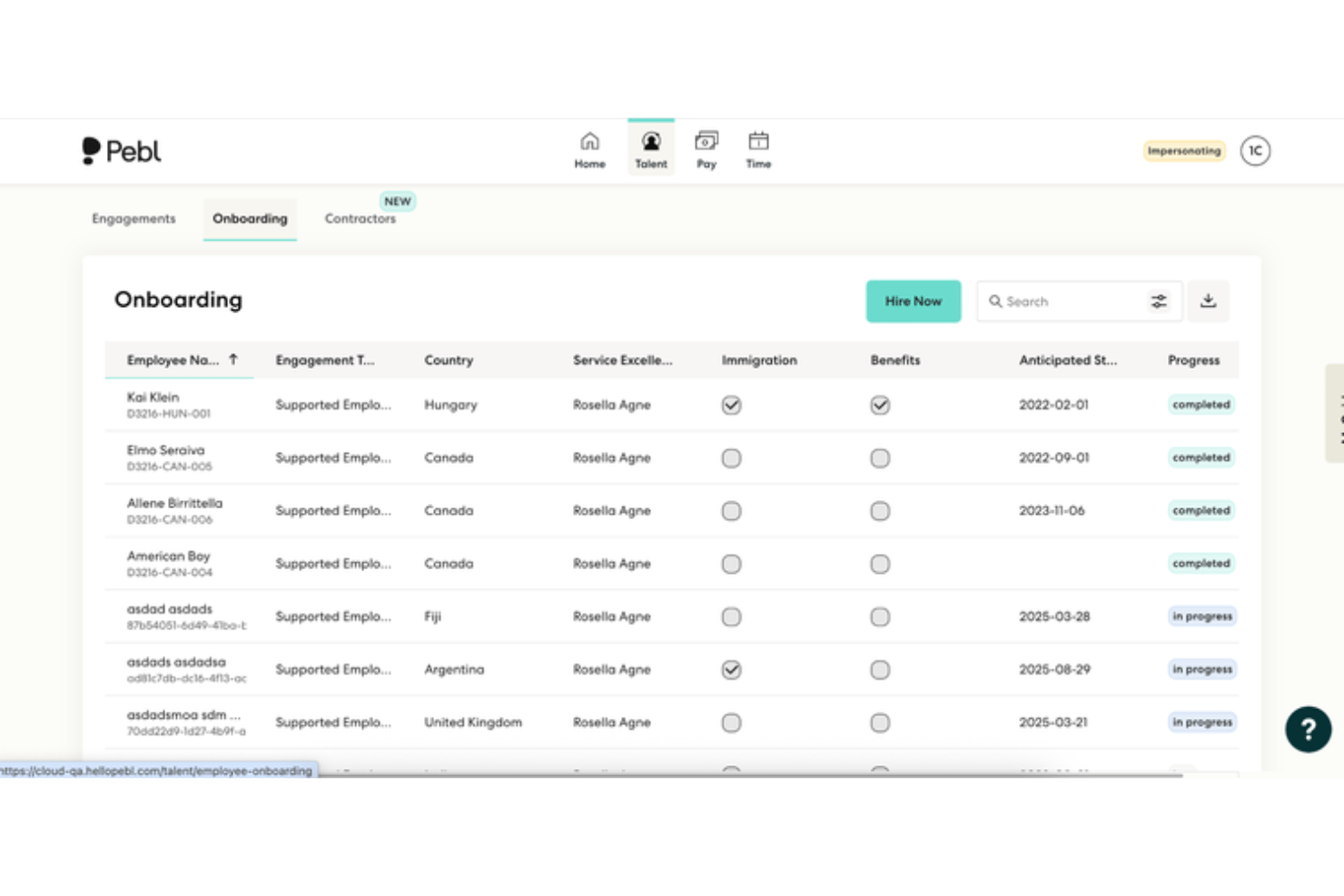 Pebl screenshot - 10 meilleures alternatives à Deel en 2026