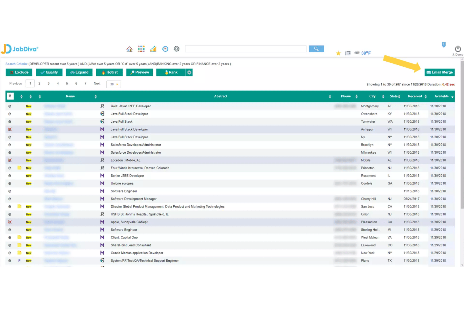 JobDiva screenshot - 10 meilleures alternatives à Top Echelon en 2026