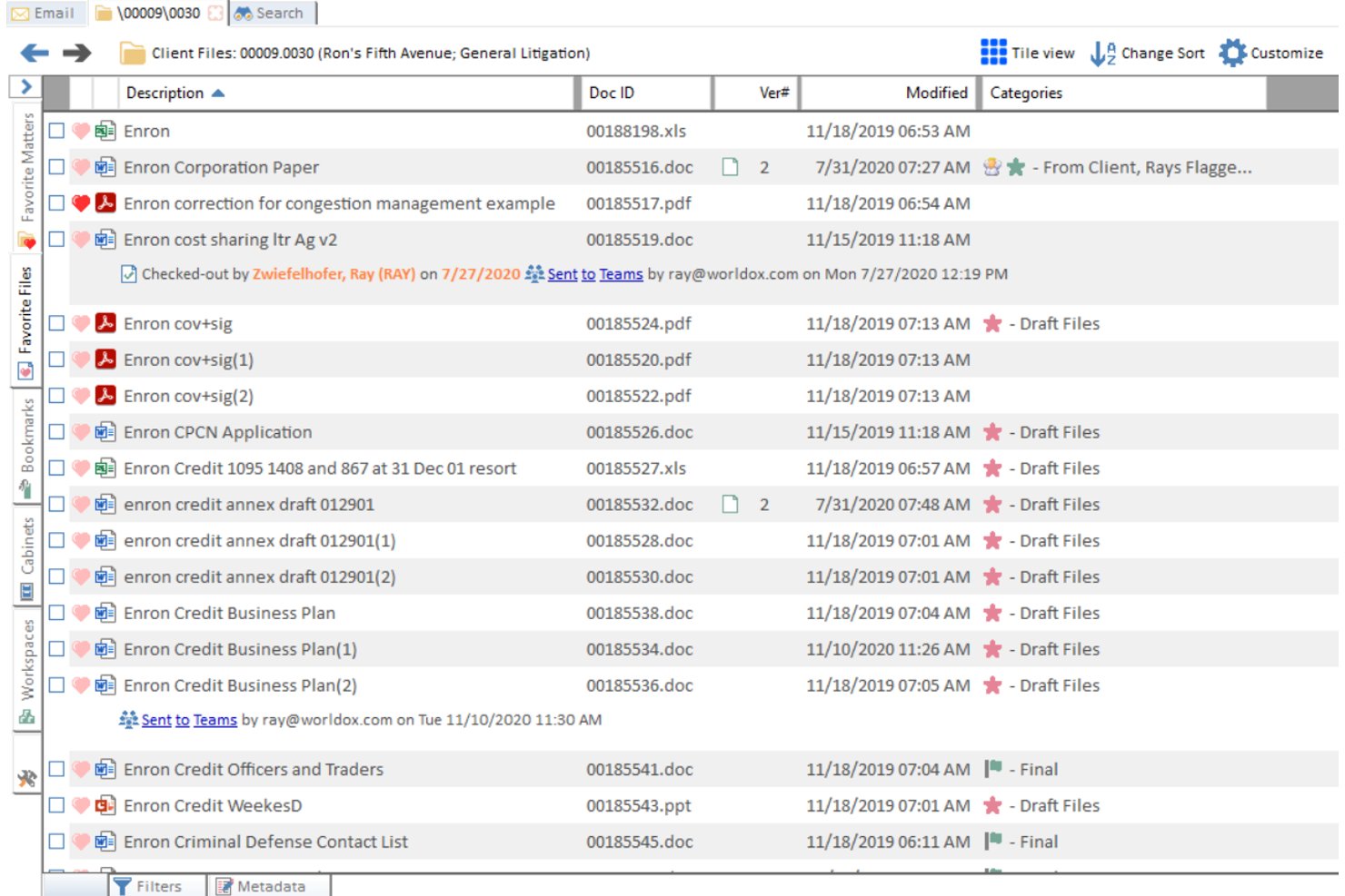 Worldox screenshot - 10 beste software voor kennisbeheer in de juridische sector in 2026