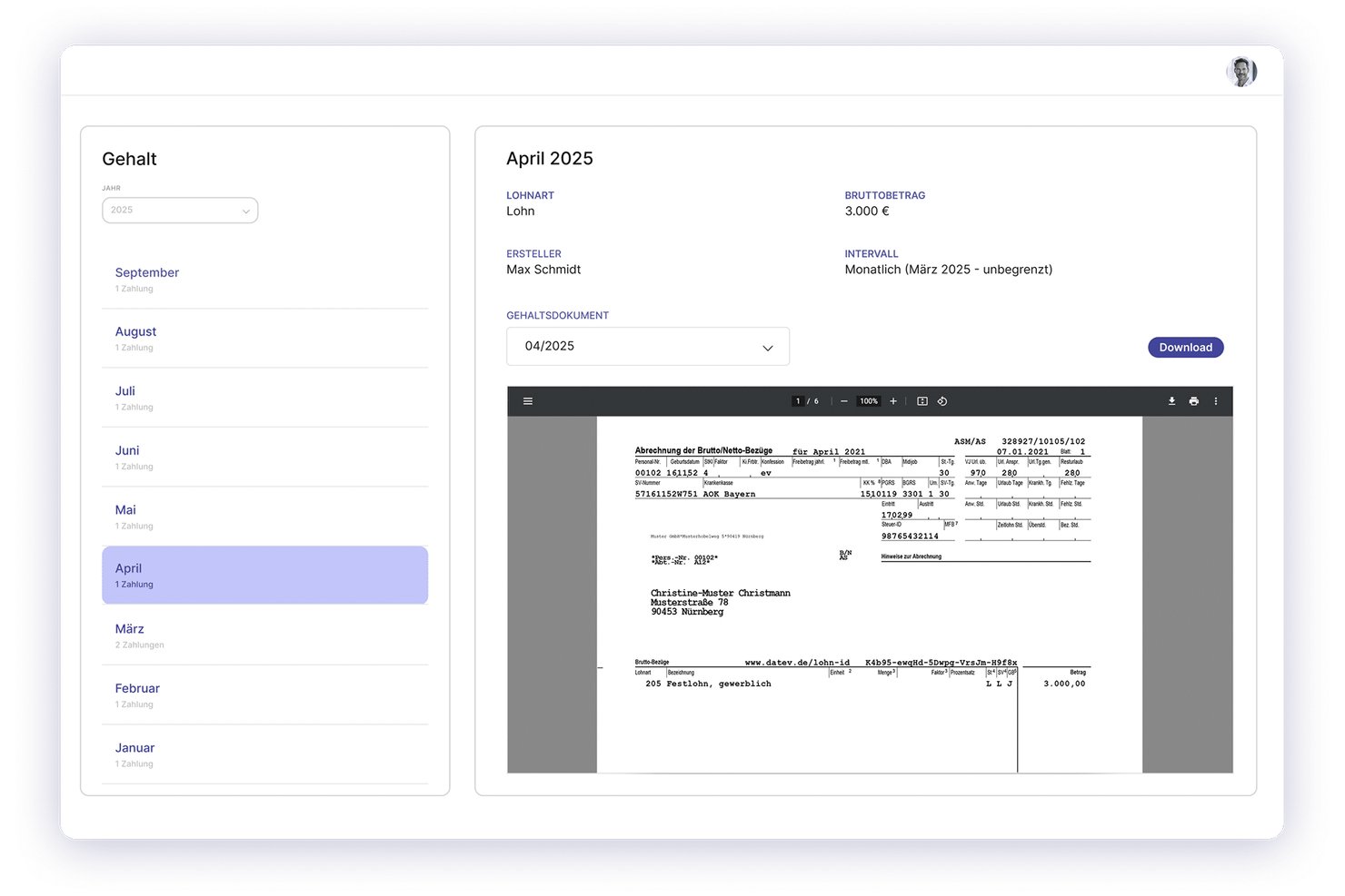 HR WORKS screenshot - 10 meilleurs logiciels de paie en Allemagne en 2026