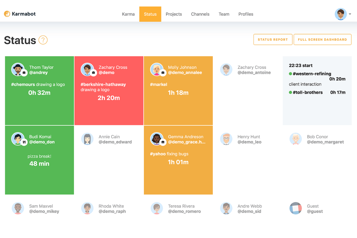 Karma screenshot - 10 meilleurs logiciels gratuits de reconnaissance des employés en 2026