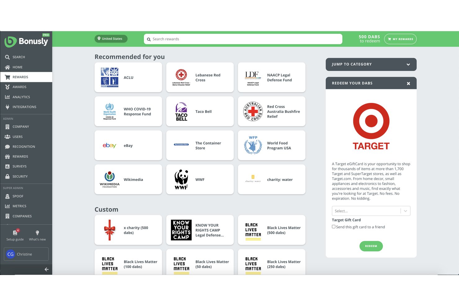 Bonusly screenshot - 10 meilleurs logiciels gratuits de reconnaissance des employés en 2026