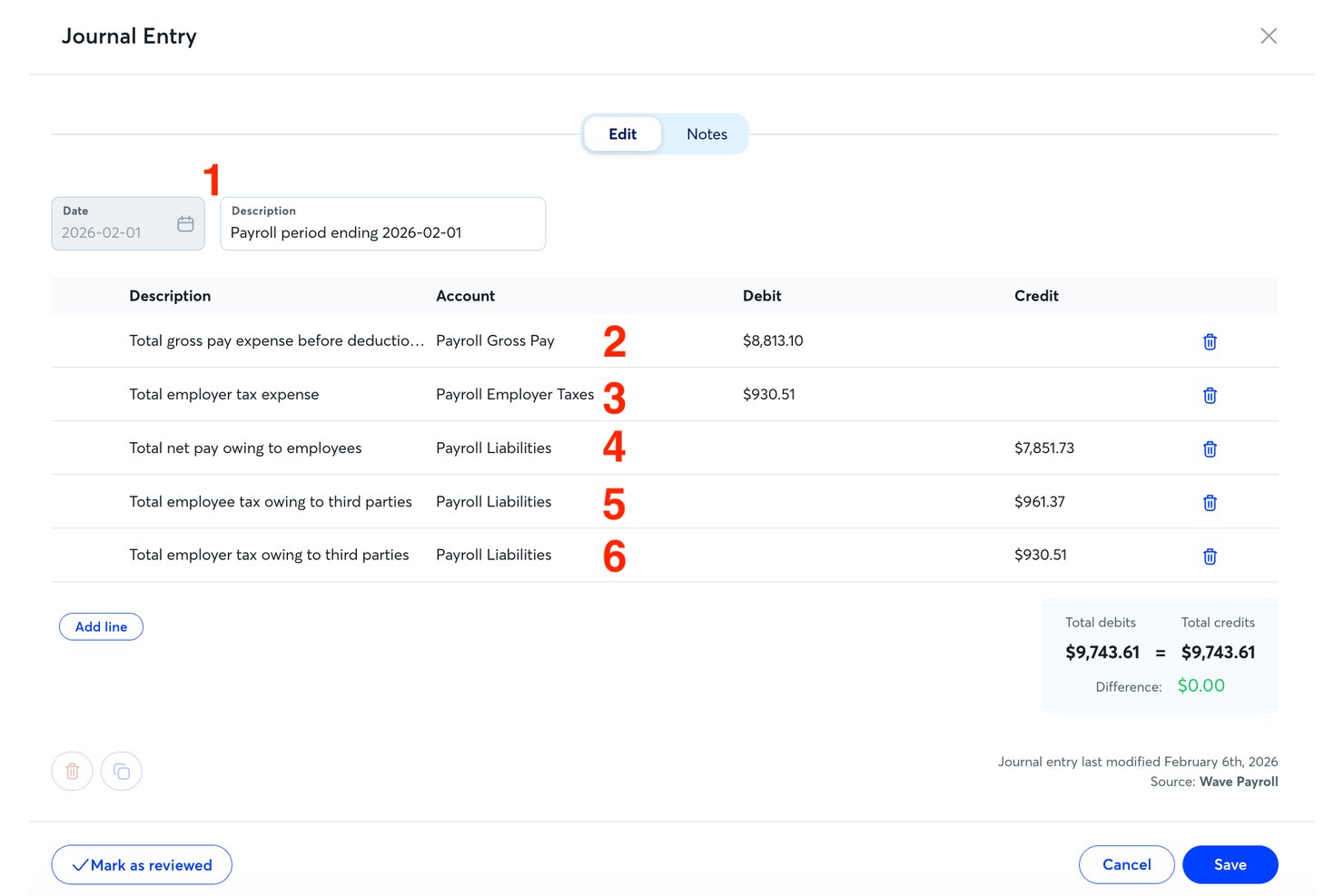 Wave Payroll screenshot - 10 beste Lohnabrechnungssoftware für kleine Unternehmen im Jahr 2026