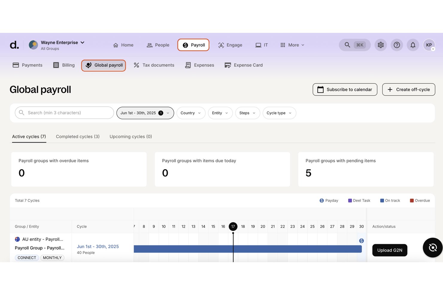 Deel Payroll screenshot - 10 beste Lohnabrechnungssoftware für kleine Unternehmen im Jahr 2026
