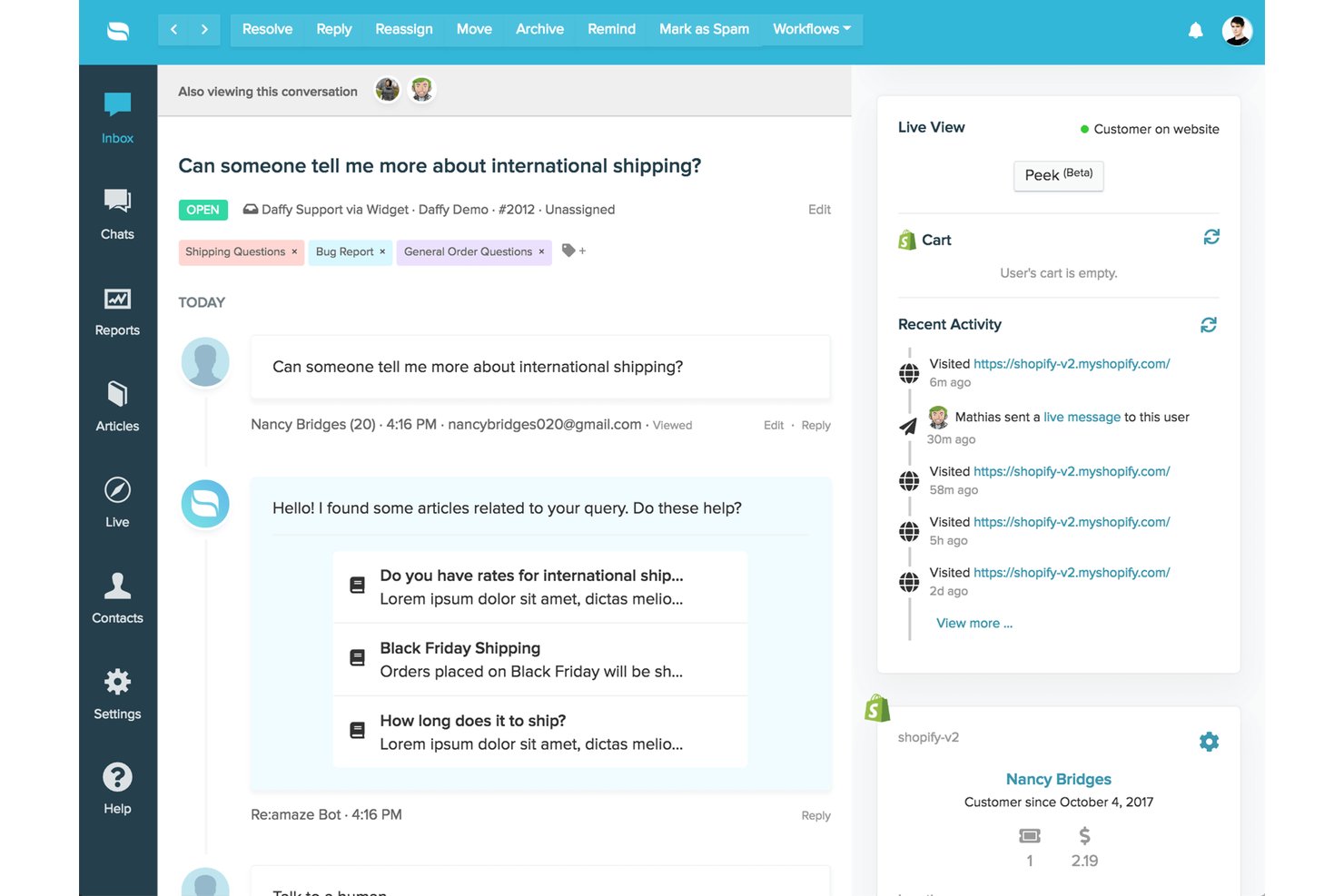 Re:amaze screenshot - Die 10 besten E-Commerce-Kundenservice-Softwares im Jahr 2026