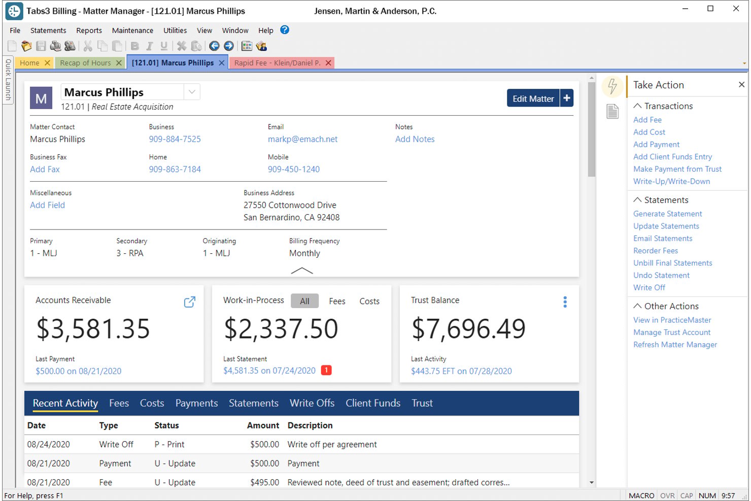 Tabs3 screenshot - Le 10 migliori alternative a Timesolv nel 2026