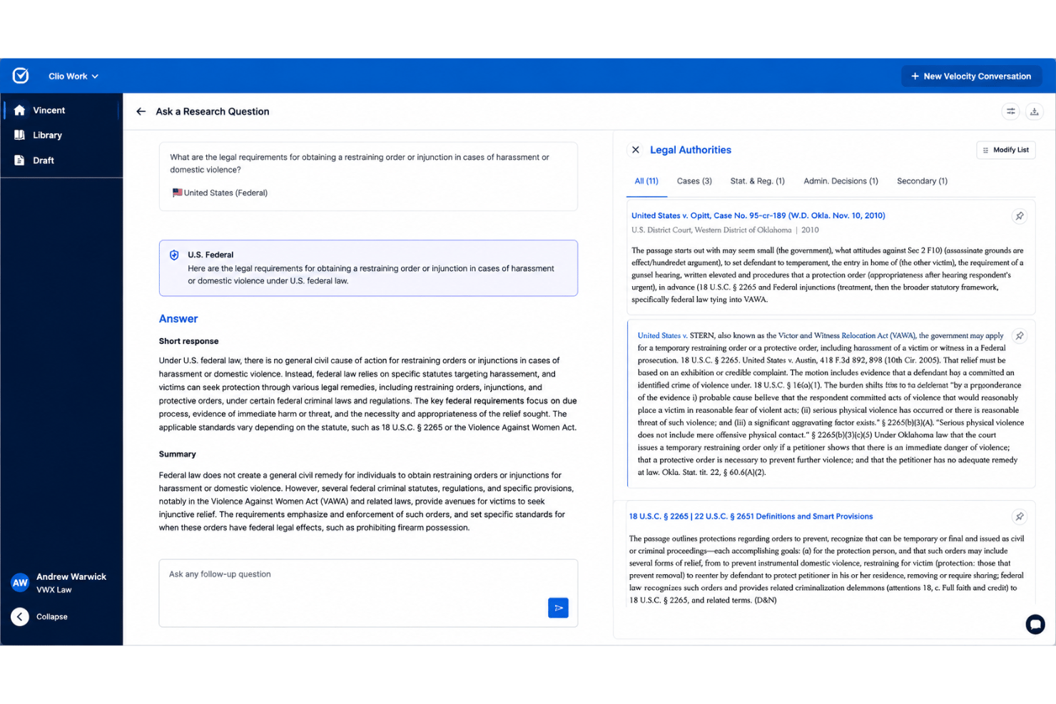 Clio screenshot - 10 migliori alternative a LexisNexis nel 2026
