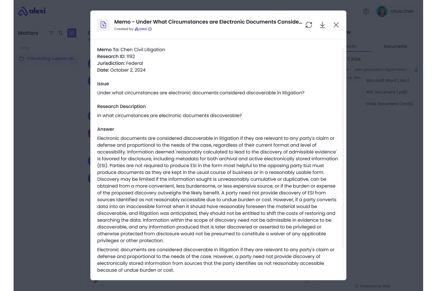 Alexi screenshot - 10 migliori alternative a LexisNexis nel 2026