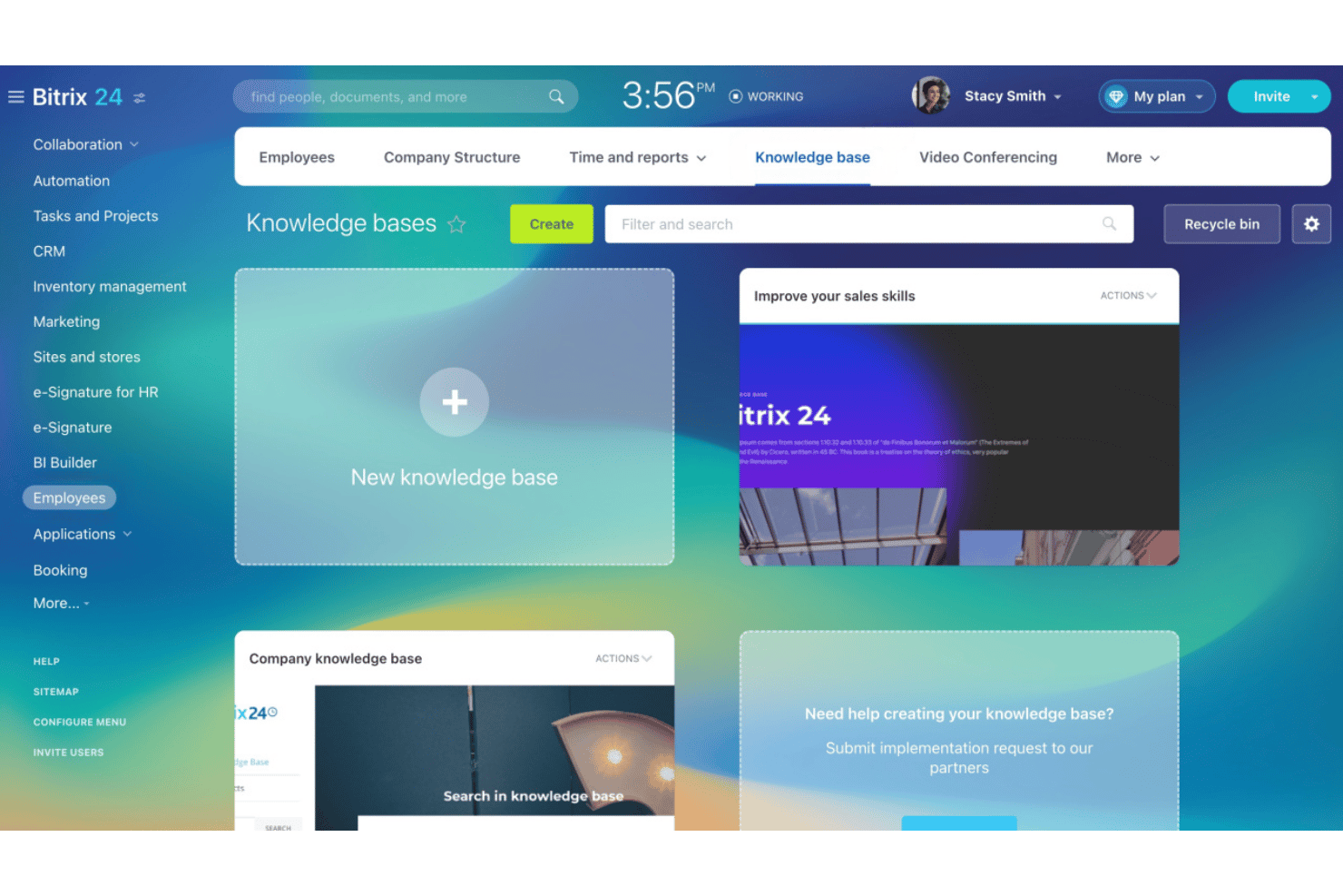 Bitrix24 screenshot - 10 meilleurs logiciels gratuits de base de connaissances en 2026