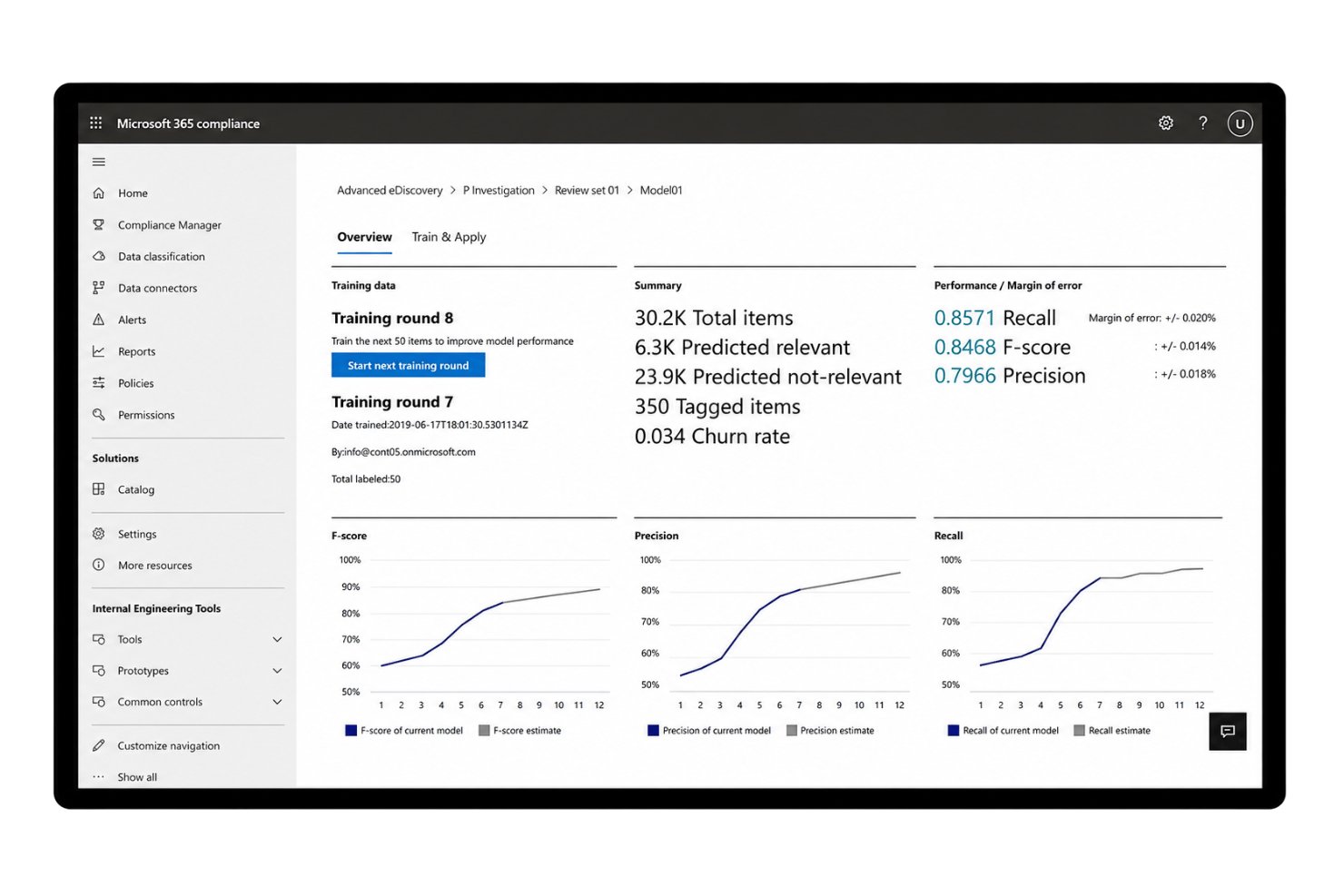 Microsoft Purview eDiscovery screenshot - 10 meilleures alternatives à Relativity en 2026