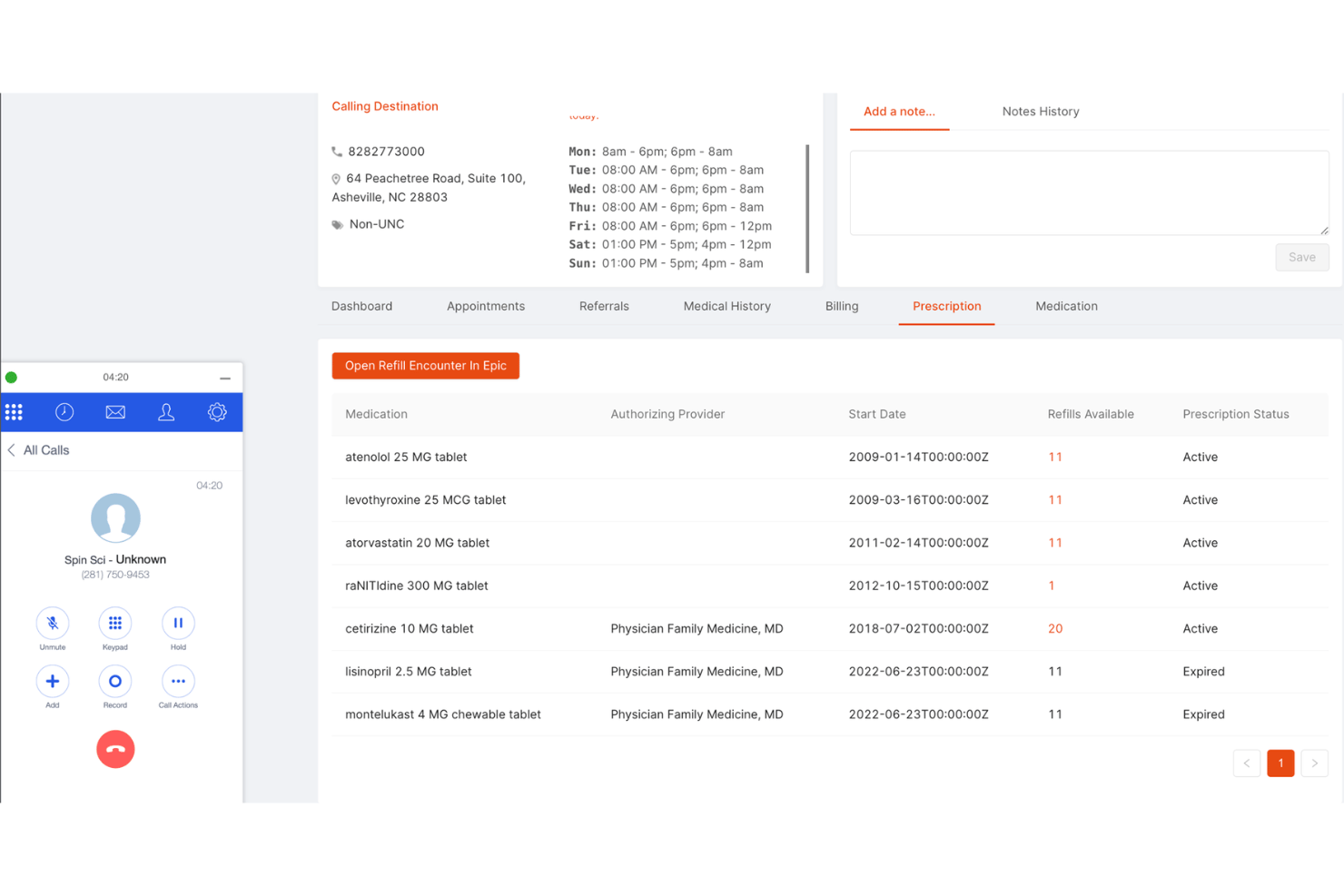 RingCentral unterstützt Sprachkommunikation, Nachrichtenübermittlung, Video, KI-gestützte Weiterleitung sowie EHR-Integrationen.