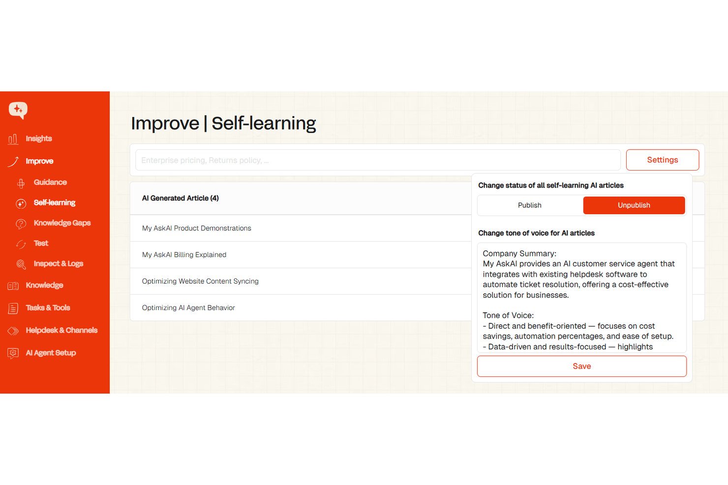 My AskAI screenshot - 10 Best AI Chatbots for Customer Service in 2026