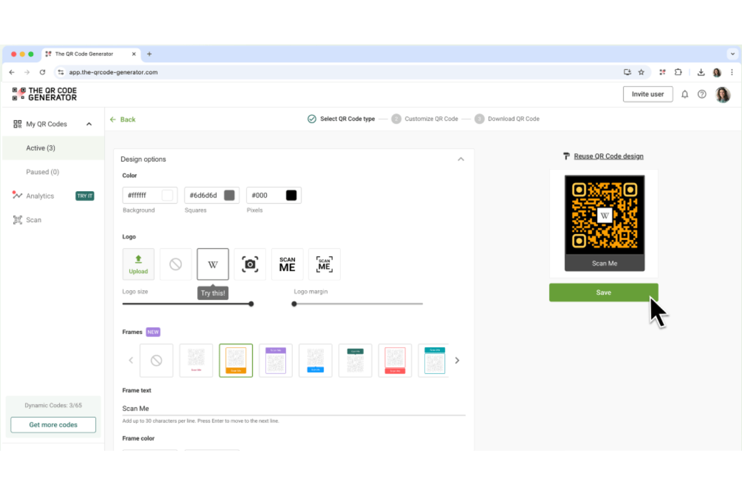 The QR Code Generator (TQRCG) screenshot - 10 meilleurs générateurs de codes QR en 2026