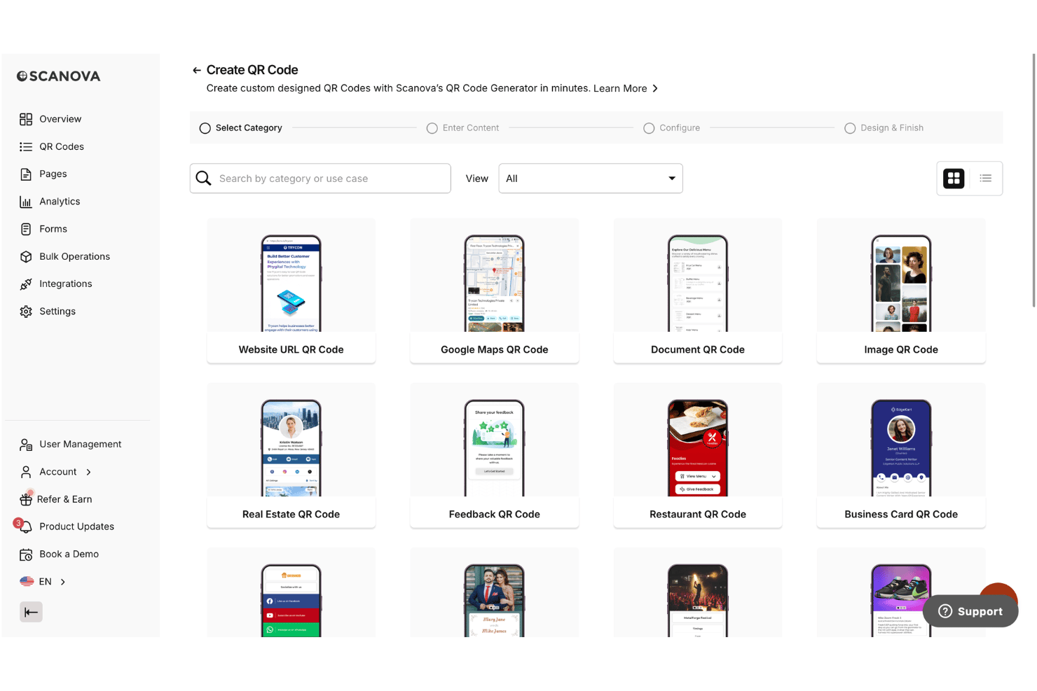 Scanova screenshot - 10 meilleurs générateurs de codes QR en 2026